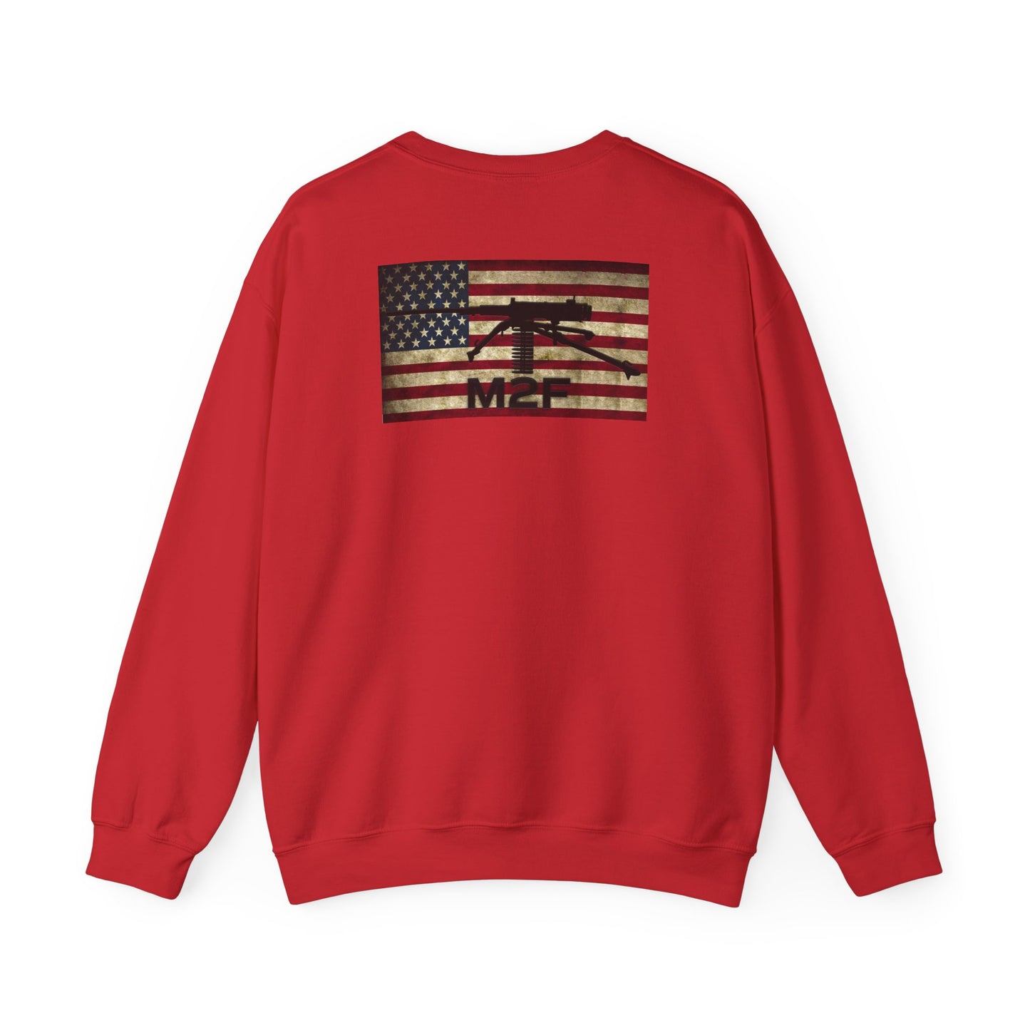 M2F American Flag Crewneck Sweatshirt — Vintage USA Patriotic Pullover