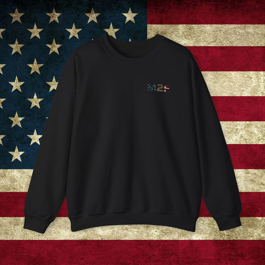M2F American Flag Crewneck Sweatshirt — Vintage USA Patriotic Pullover