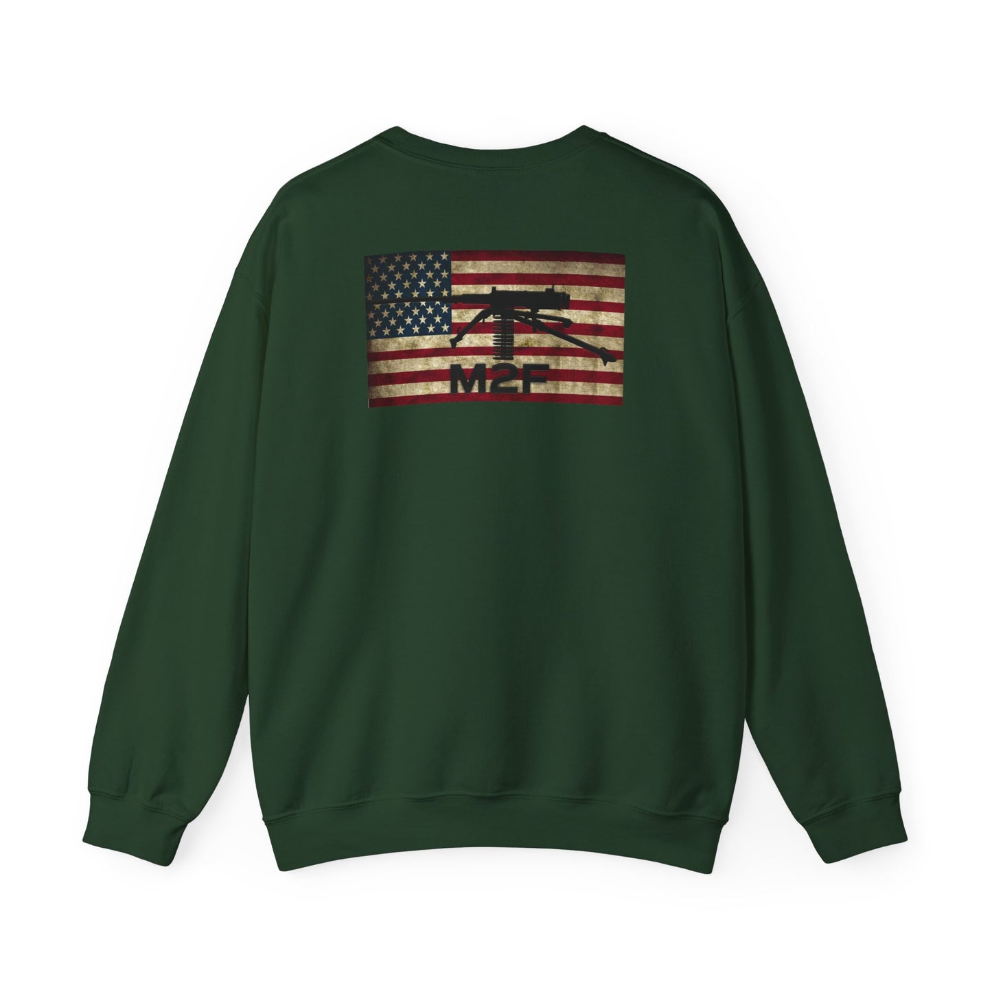 M2F American Flag Crewneck Sweatshirt — Vintage USA Patriotic Pullover