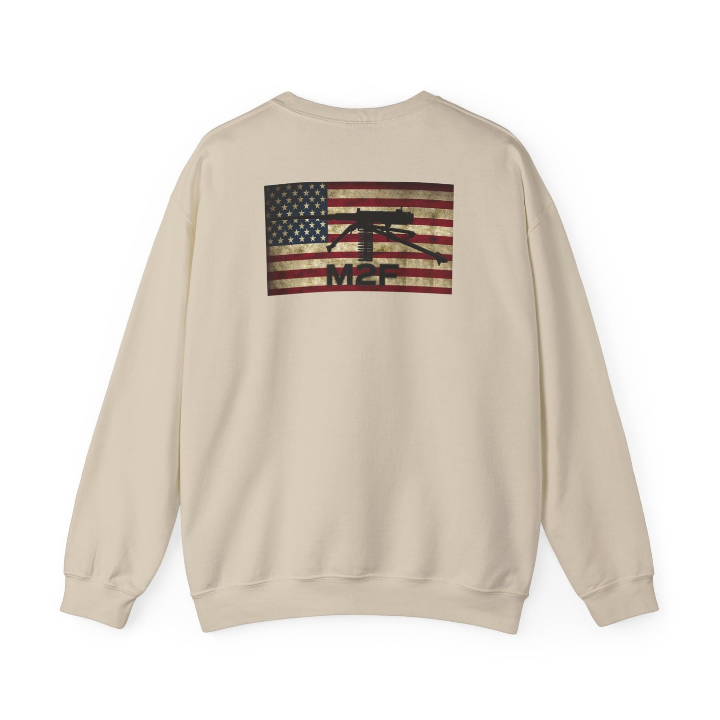 M2F American Flag Crewneck Sweatshirt — Vintage USA Patriotic Pullover