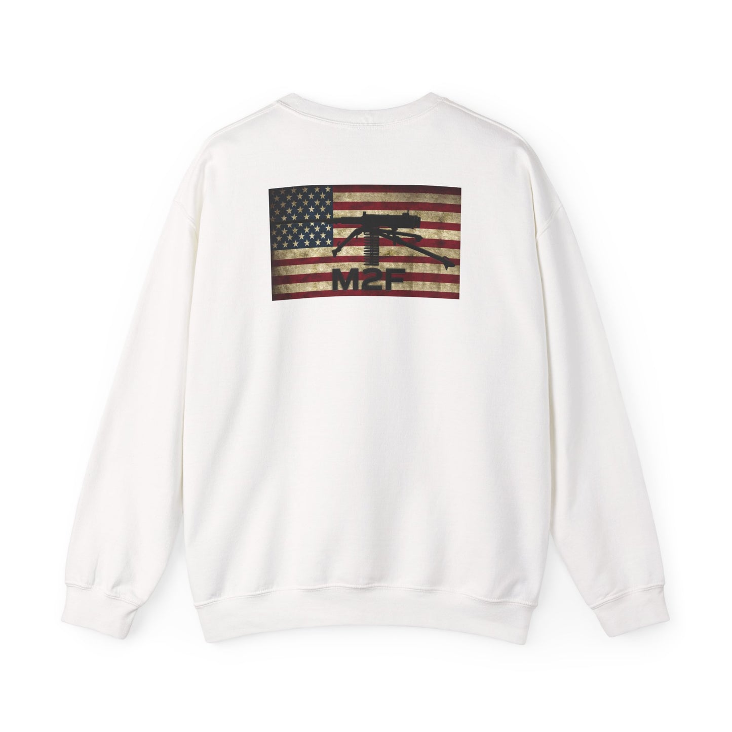 M2F American Flag Crewneck Sweatshirt — Vintage USA Patriotic Pullover