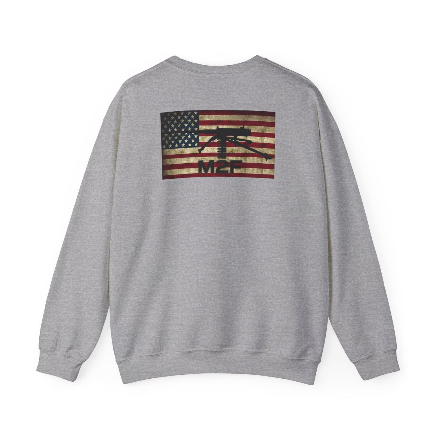 M2F American Flag Crewneck Sweatshirt — Vintage USA Patriotic Pullover