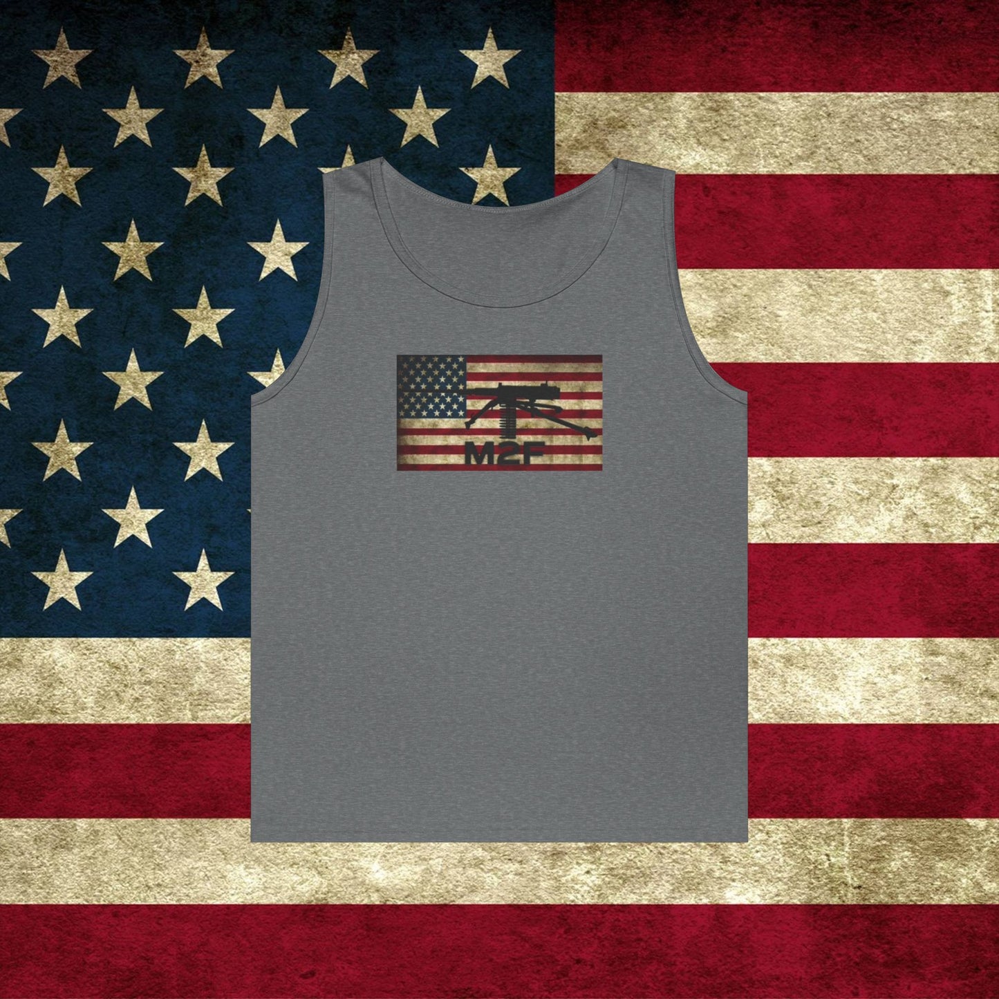 Patriotic Unisex Cotton Tank Top - Vintage American Flag Design