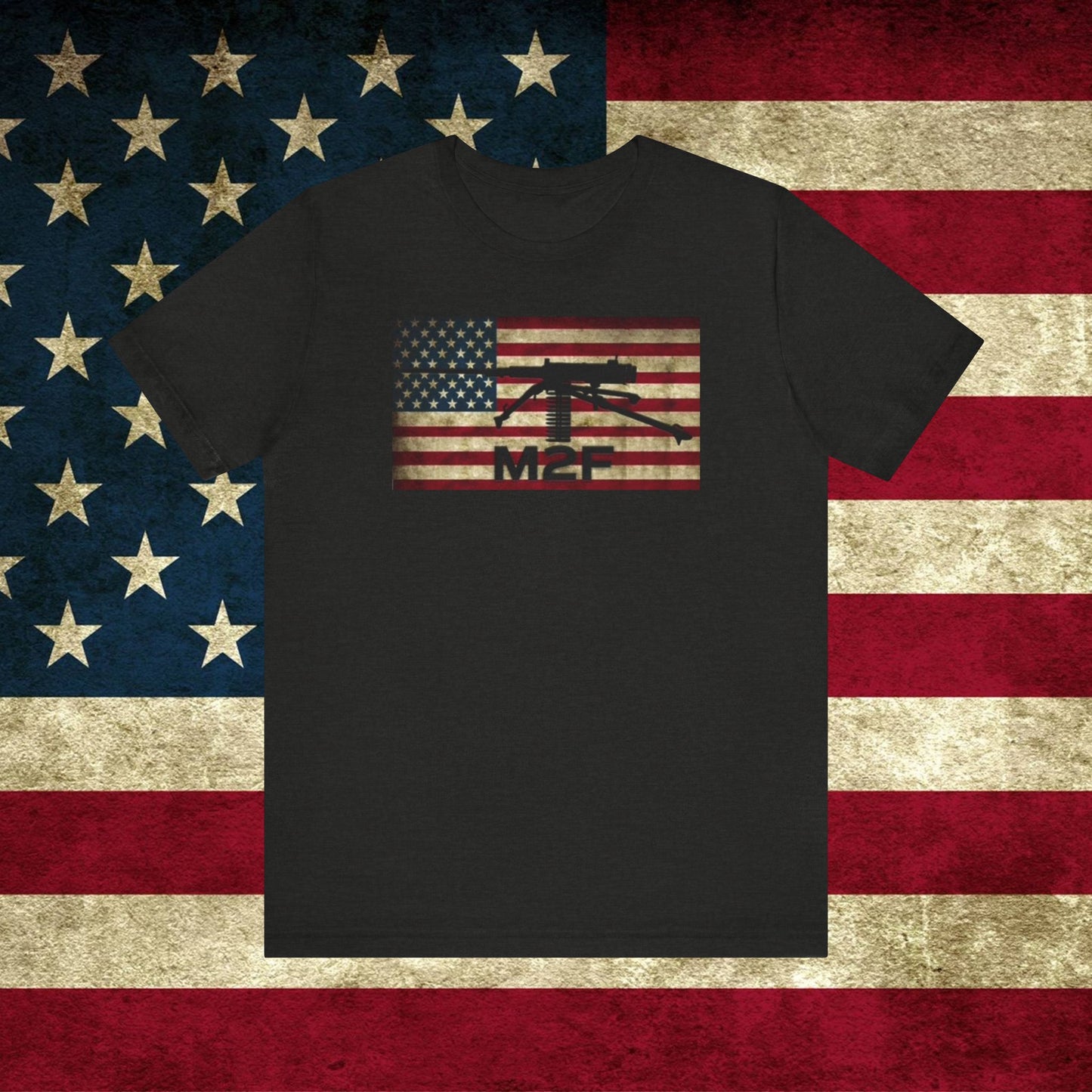 Patriotic Graphic Tee with American Flag Design